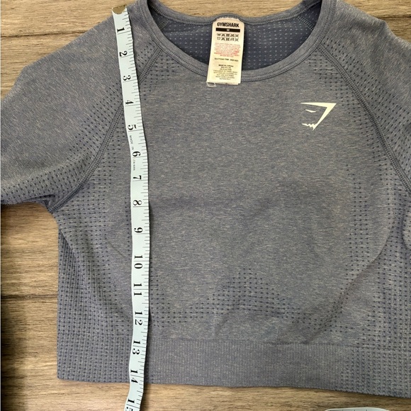 Gymshark  VITAL SEAMLESS 2.0 Blue Long Sleeve Crop Top - Picture 7 of 7